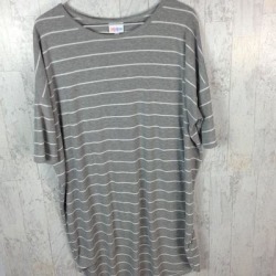 Lularoe Tops | Lularoe Short Sleeve Top | Color: Gray/White | Size: L found on Bargain Bro from poshmark, inc. for USD $6.08