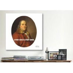 Winston Porter Icons, Heroes & Legends Benjamin Franklin Quote Painting Print on Canvas & Fabric in Brown, Size 12.0 H x 12.0 W x 1.5 D in Wayfair found on Bargain Bro from Wayfair for USD $40.27