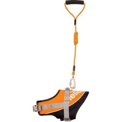 Dog Helios Orange Bark-Mudder Easy Tension 3M Reflective Endurance 2-in-1 Adjustable Dog Leash and Harness, Medium