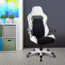 Chunhelife Essential Racing Gaming Chair Upholstered in Black/Gray/White, Size 52.25 H x 26.5 W x 26.5 D in | Wayfair CHH-RTA-2021-WHT found on Bargain Bro from Wayfair for USD $288.79