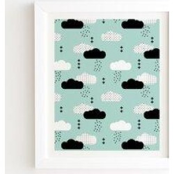East Urban Home Little Arrow 'Co Modern Clouds' Framed Graphic Art Wood in Blue/Brown/Green, Size 9.5 H x 8.0 W x 2.0 D in | Wayfair found on Bargain Bro from Wayfair for USD $27.35
