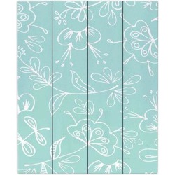 DiaNoche Designs Blue Flora Mix by Zara Martina Painting Print Plaque Wood in Brown/Green, Size 20.0 H x 16.0 W x 1.0 D in | Wayfair found on Bargain Bro Philippines from Wayfair for $82.99