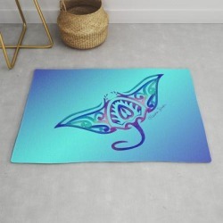 Modern Throw Rug | Tribal Manta Ray by Artsytoocreations - 2' x 3' - Society6