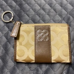 Coach Bags | Coach Browntan Canvas Art Deco Print Card Case | Color: Brown/Tan | Size: Os found on Bargain Bro Philippines from poshmark, inc. for $15.00