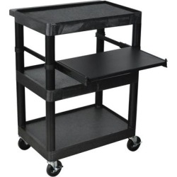 Luxor LT34-B Laptop Presentation Cart with 3 Shelves 34" High