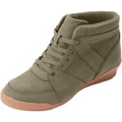 Extra Wide Width Women's CV Sport Honey Sneaker by Comfortview in Dark Olive (Size 9 WW) found on Bargain Bro from Roamans.com for USD $58.51
