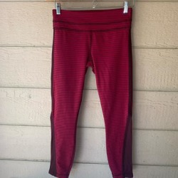 Lululemon Athletica Pants & Jumpsuits | Lululemon | Red & Black Crop Pants | Color: Black/Red | Size: 8 found on Bargain Bro from poshmark, inc. for USD $52.44