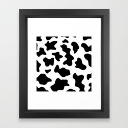 Framed Art Print | Black And White Ranch Farm Animal Cowhide Western Country Cow Print by Chicelegantboutique - Vector Black - X-Small-10x12 - Society6
