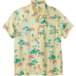 Men's Big & Tall KS Island Printed Rayon Short-Sleeve Shirt by KS Island in Yellow Luau (Size XL) found on Bargain Bro from OneStopPlus for USD $28.11
