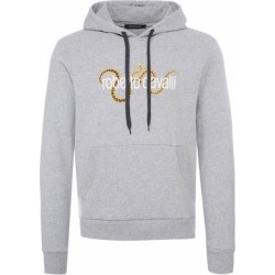 ROBERTO CAVALLI Mens Gray Logo Hoodie (XL), Men's(cotton)