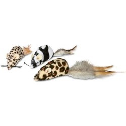 Leaps & Bounds Safari Mice Cat Toys with Catnip, Pack of 3, 5 IN, Assorted