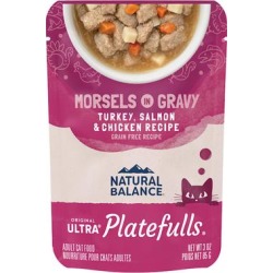 Natural Balance Platefulls Turkey & Salmon in Gravy Indoor Formula Adult Wet Cat Food, 3 oz.