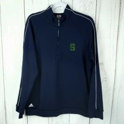 Adidas Shirts | Adidas Golf 14 Zip Mock Pullover Sweatshirt Mens Medium ( Michigan State Msu ) | Color: Blue | Size: M