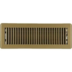 ZORO SELECT 4MJE5 Floor Register, 4 X 14, Brown, Steel