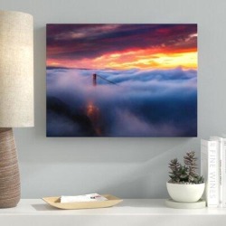 Ebern Designs 'California Living' Photographic Print on Canvas & Fabric in Blue/Gray, Size 8.0 H x 8.0 W x 2.0 D in | Wayfair found on Bargain Bro from Wayfair for USD $54.71