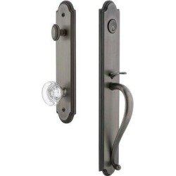 Grandeur Arc Handleset w/ Single Cylinder Deadbolt and Interior Door Knob and Rosette in Gray, Size 19.0 H x 3.0 W x 3.0 D in | Wayfair 843602 found on Bargain Bro Philippines from Wayfair for $592.50