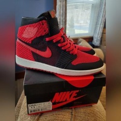 Nike Shoes | Air Jordan 1 Retro High Flyknit Men's 11 | Color: Black/Red | Size: 11