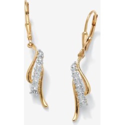 Women's Gold Over Silver Waterfall Drop Drop Earrings (37Mm) Diamond Accent Jewelry by PalmBeach Jewelry in Diamond found on Bargain Bro from Ellos for USD $36.47