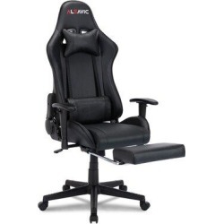 EDWELL ALEAVIC Adjustable Reclining Ergonomic Faux Leather Swiveling PC & Racing Game Chair w/ Footrest Faux Leather in Black | Wayfair KX6035BH found on Bargain Bro Philippines from Wayfair for $159.99