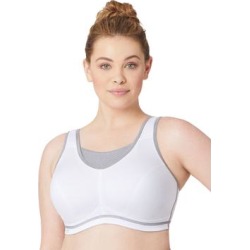 Plus Size Women's No-Bounce Cami Elite Sport Bra by Glamorise in White Gray (Size 50 G) found on Bargain Bro from Ellos for USD $35.71