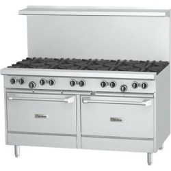 U.S. Range U60-6G24RR Liquid Propane 6 Burner 60" Gas Range with 24" Griddle and 2 Standard Ovens - 304,000 BTU