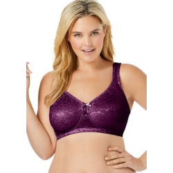 Plus Size Women's Jacquard Wireless Bra by Comfort Choice in Dark Berry (Size 38 B) found on Bargain Bro from SwimsuitsForAll.com for USD $32.67