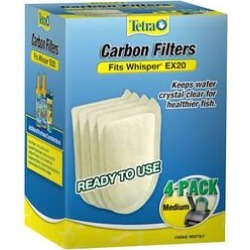 Tetra Medium Replacement Carbon Filters for EX20 Filtration System, Pack of 4