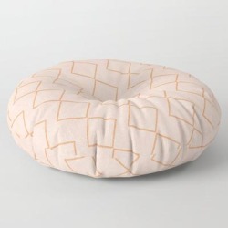 Tilting Diamonds In Peach Floor Pillow by Becky Bailey - ROUND - 30" x 30"