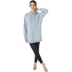 Plus Size Women's Hooded Fleece Lounge Tunic by ellos in Heather Grey (Size 14/16) found on Bargain Bro from Ellos for USD $25.49