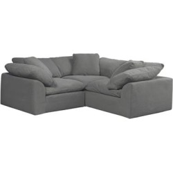 Sunset Trading Cloud Puff 3 Piece Slipcovered Modular Sectional Small L Shaped Sofa In Gray Performance Fabric - Sunset Trading SU-1458-94-3C found on Bargain Bro from totally furniture for USD $3,164.89