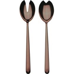 Stainless Steel w/PVD Titanium Coating Linea Bronzo Salad Servers (Fork and Spoon)