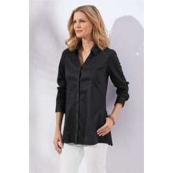Women Perfect Seams Shirt by Soft Surroundings, in Black size 1X (18-20)