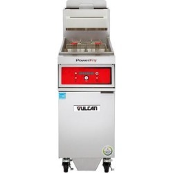 Vulcan 1VK65DF-1 PowerFry5 65-70 lb. Natural Gas Floor Fryer with Solid State Digital Controls and KleenScreen Filtration System - 80,000 BTU