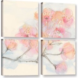 Chris Paschke's 'Pink Blossoms III' 4 Piece Gallery Wrapped Canvas Square Set - Multi found on Bargain Bro from Overstock for USD $126.91