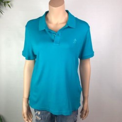 Disney Tops | Disney Parks Polo With Mickey Logo Modern Fit M | Color: Blue | Size: M found on Bargain Bro from poshmark, inc. for USD $22.80