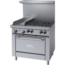 Garland G36-4G12R Liquid Propane 4 Burner 36" Range with 12" Griddle and Standard Oven - 188,000 BTU
