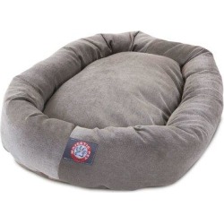 Majestic Pet Products Bagel Bolster Polyester/Faux Suede in Gray, Size 7.0 H x 19.0 W x 24.0 D in | Wayfair 78899552253