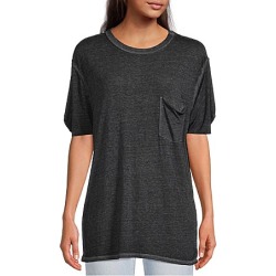 Free People Vella Crew Neck Short Sleeve Unfinished Trim Pocket Tee -  S found on Bargain Bro Philippines from Dillard's for $58.00