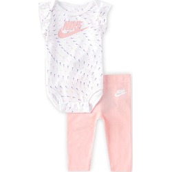 Nike Baby Girls Newborns-9 Months Ruffle Cap Short Sleeve Nike Bodysuit and Leggings Set - 9 Months