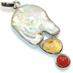 Classy Mother Of Pearl Sterling Silver Pendant