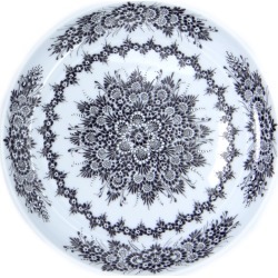 SilverrushStyle Opole Porcelain Dessert Plate - Black Flower Collection