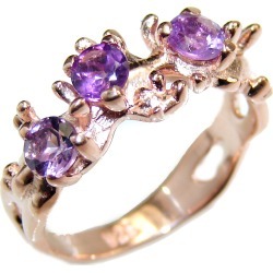 Spectacular Amethyst .925 Sterling Silver handcrafted Ring size 6