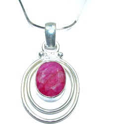 Great Ruby .925 Sterling Silver handmade Necklace
