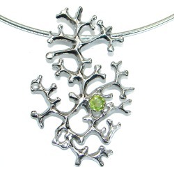Genuine Peridot .925 Sterling Silver handcrafted necklace