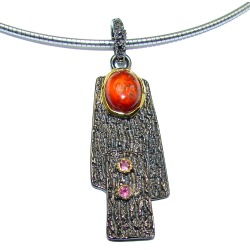 genuine Garnet .925 Sterling Silver handmade Necklace
