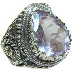 Spectacular Amethyst .925 Sterling Silver handcrafted Ring size 7