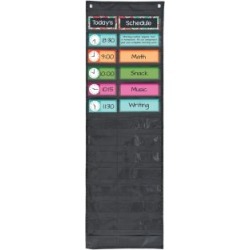 Classroom Scheduling Pocket Chart Black 1 pocket chart 37 cards by Really Good Stuff Inc
