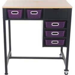 Standing Workstation With Single Color Baskets Royal Purple by Really Good Stuff Inc