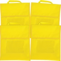 Solid Color Book Pouches Set Of 4 Yellow by Really Good Stuff Inc