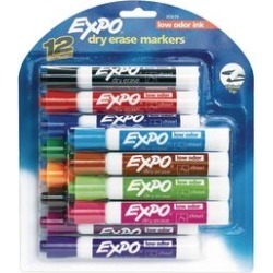 Expo Low Odor Chisel Markers 12 ct Assorted by NEWELL BRANDS